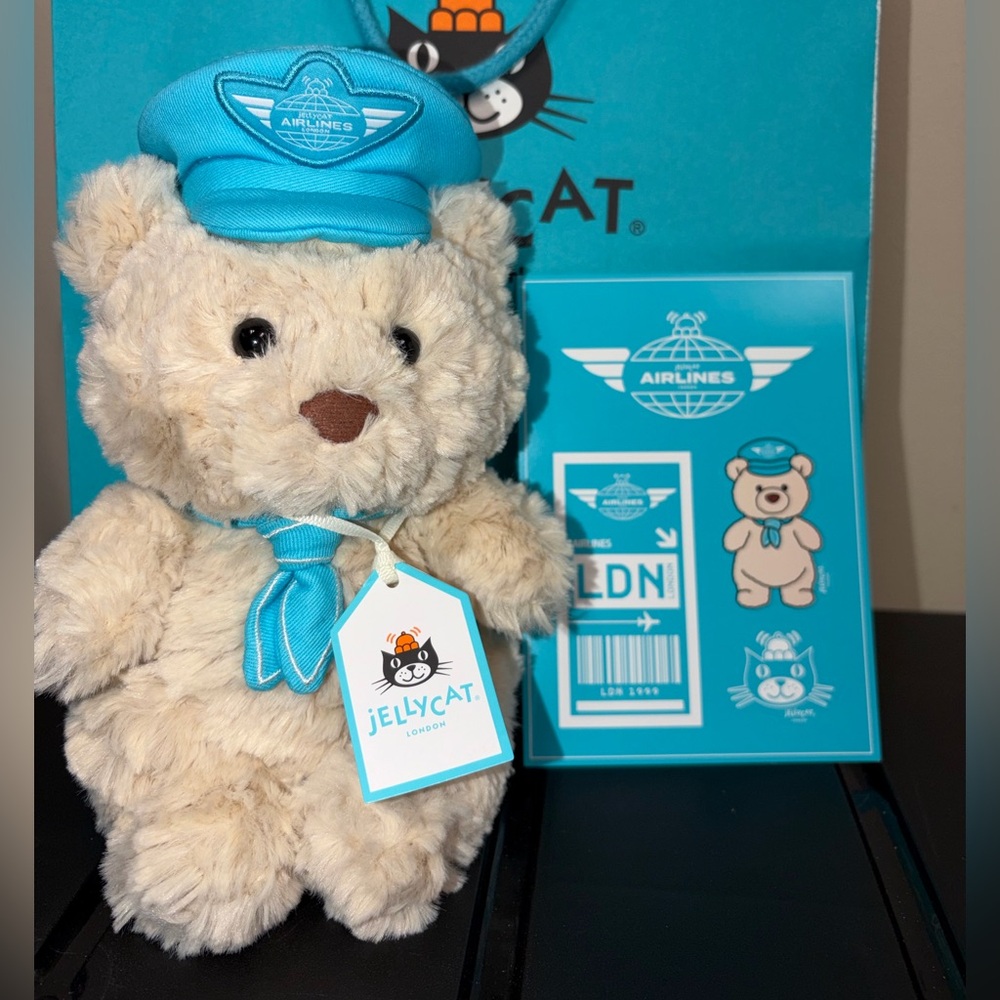 SOLD- Jellycat Bartholomew Bear Junior Pilot NWT
